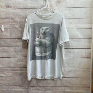 VINTAGE 1995 COCA COLA‎ POLAR BEAR IN UNDERWEAR TSHIRT